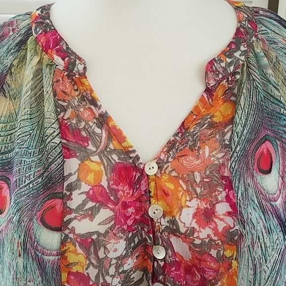 FIG AND FLOWER ANTHROPOLOGIE SILKY BLOUSE SZ SMALL - Picture 8 of 8